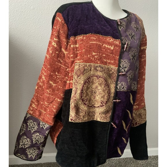 Julia Kim Women’s Embroidered Boho/hippie Patchwork Jacket Size L - Picture 2 of 6